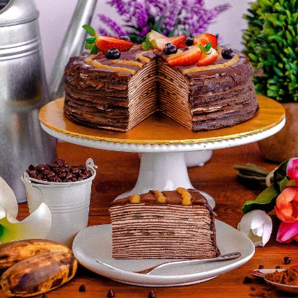Tempting Chocolate Banana Crepe Cake: Chocolate Cakes 