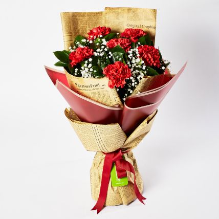 Majestic Carnations Bouquet: Carnations Flowers 